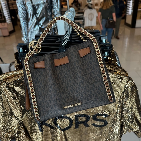 Michael Kors Mina Small Crossbody Handbag In Brown NWT - Picture 9 of 10